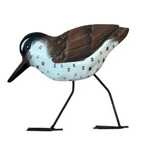 Wooden Painted Sandpiper Hanging Decor